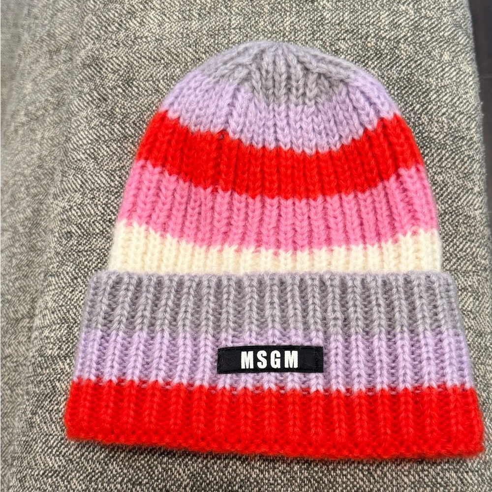 MSGM Multicolor Striped Beanie NWOT